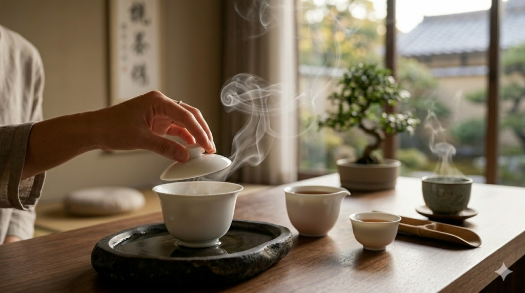 静寂の中で茶を淹れ、内面を整える文化的な休息の時間。