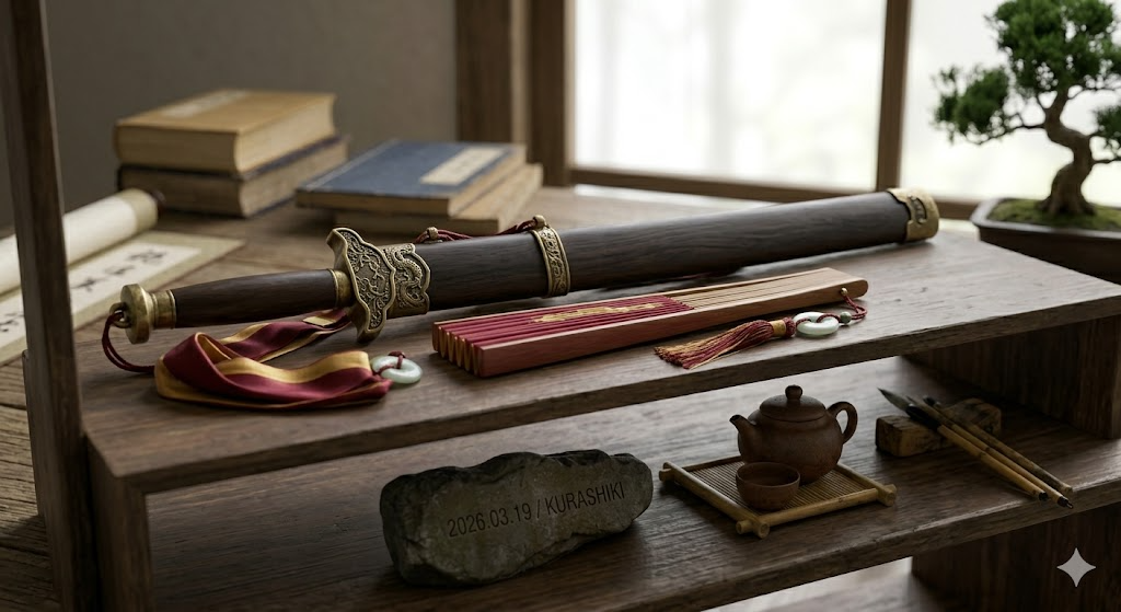 機能美を備えた工芸品としての太極拳の道具。