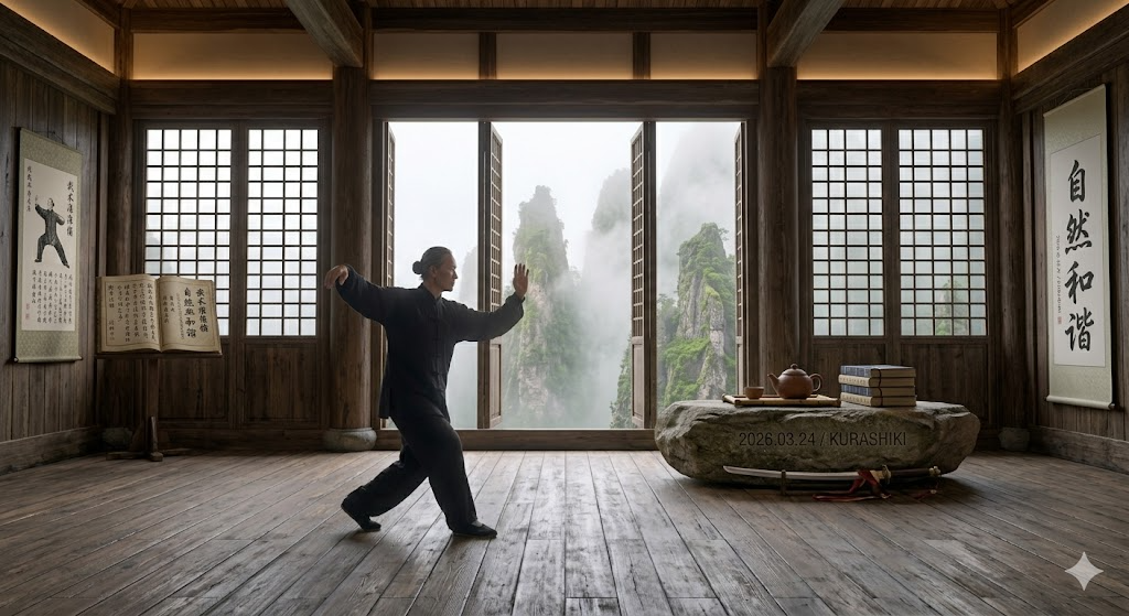 歴史的な空間で行われる、調和と静寂をテーマにした演武大会。