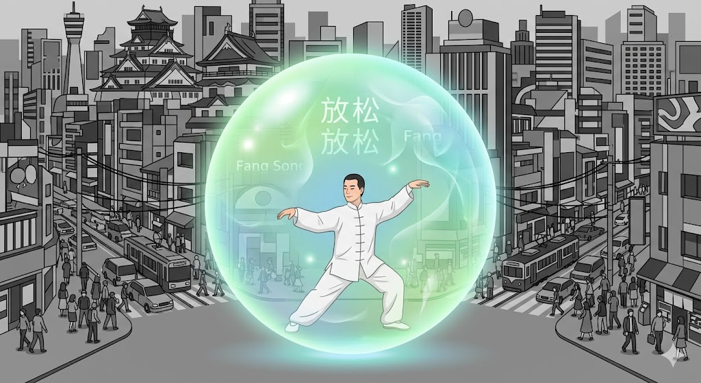 太極拳による放鬆(リラックス)を体感するイメージ