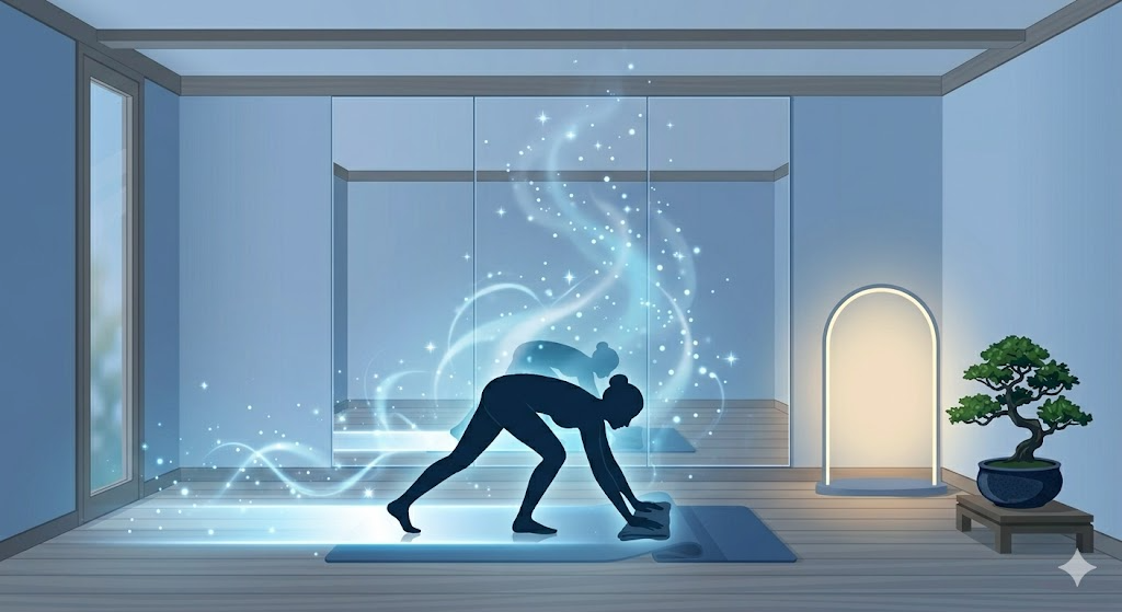 床を清めることで心と所作を整える「動的瞑想」のイメージ